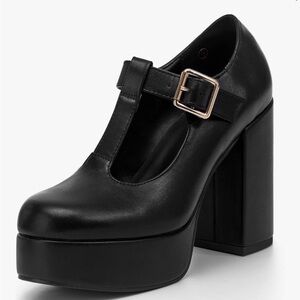 Black Mary Jane Platform Heels